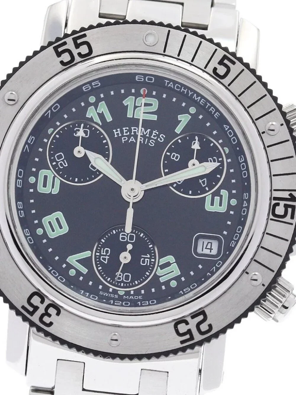 HERMES Clipper diver CL2.315 Chronograph black Dial Quartz Ladies Watch_954688